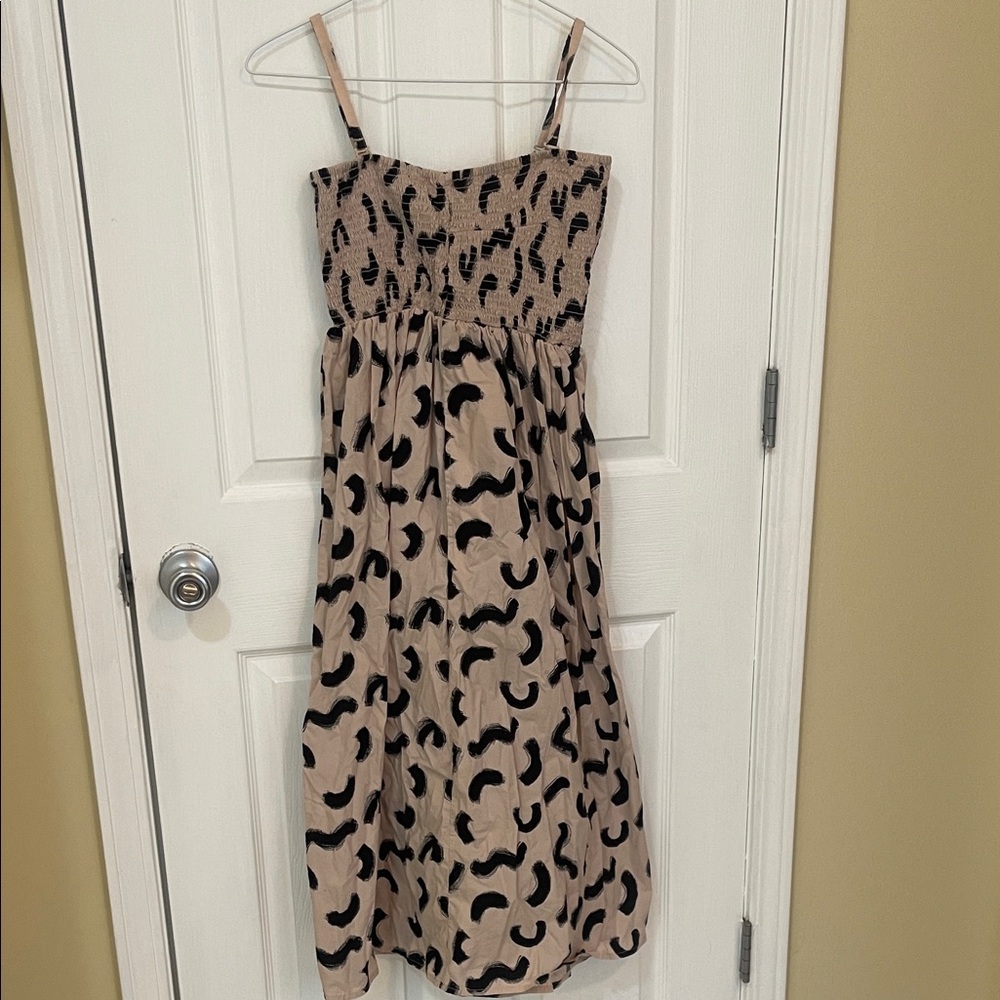a new day Beige and Black Smocked Maxi Dress